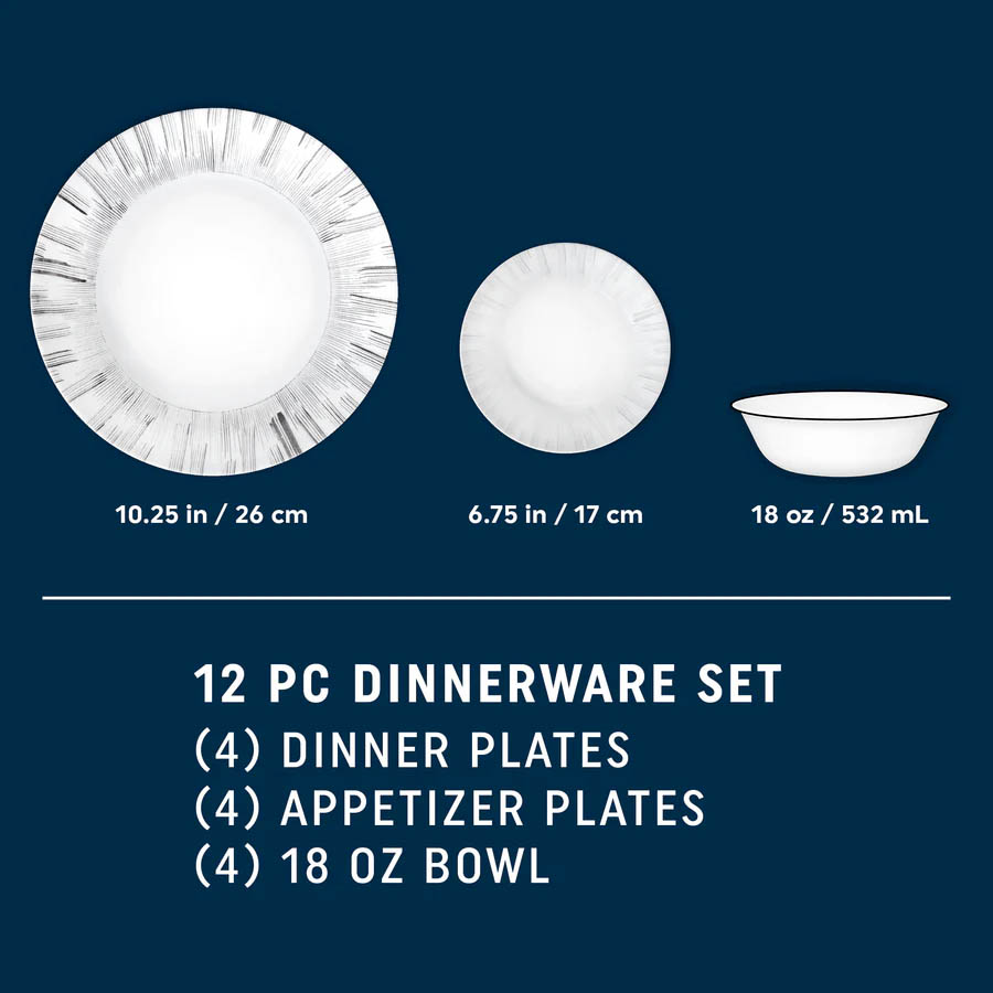 Corelle® Arica 12-piece Dinnerware Set, Service for 4