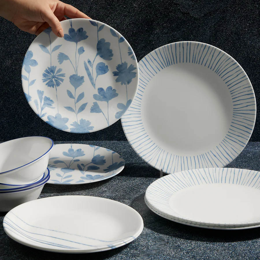 Corelle® Botanical Stripes 12-piece Dinnerware Set, Service for 4