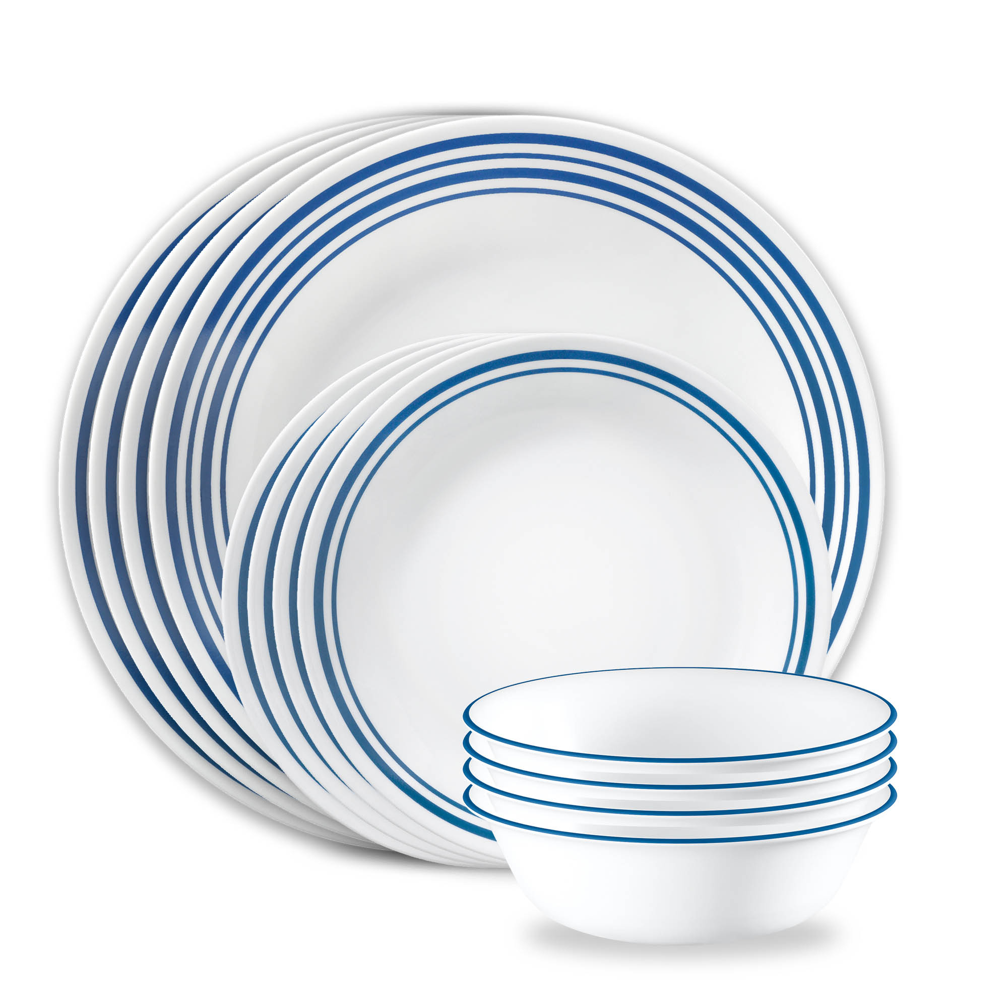 Corelle Laila 12pc set - 4 dinner plates, 4 luncheon plates and 4 cereal bowls