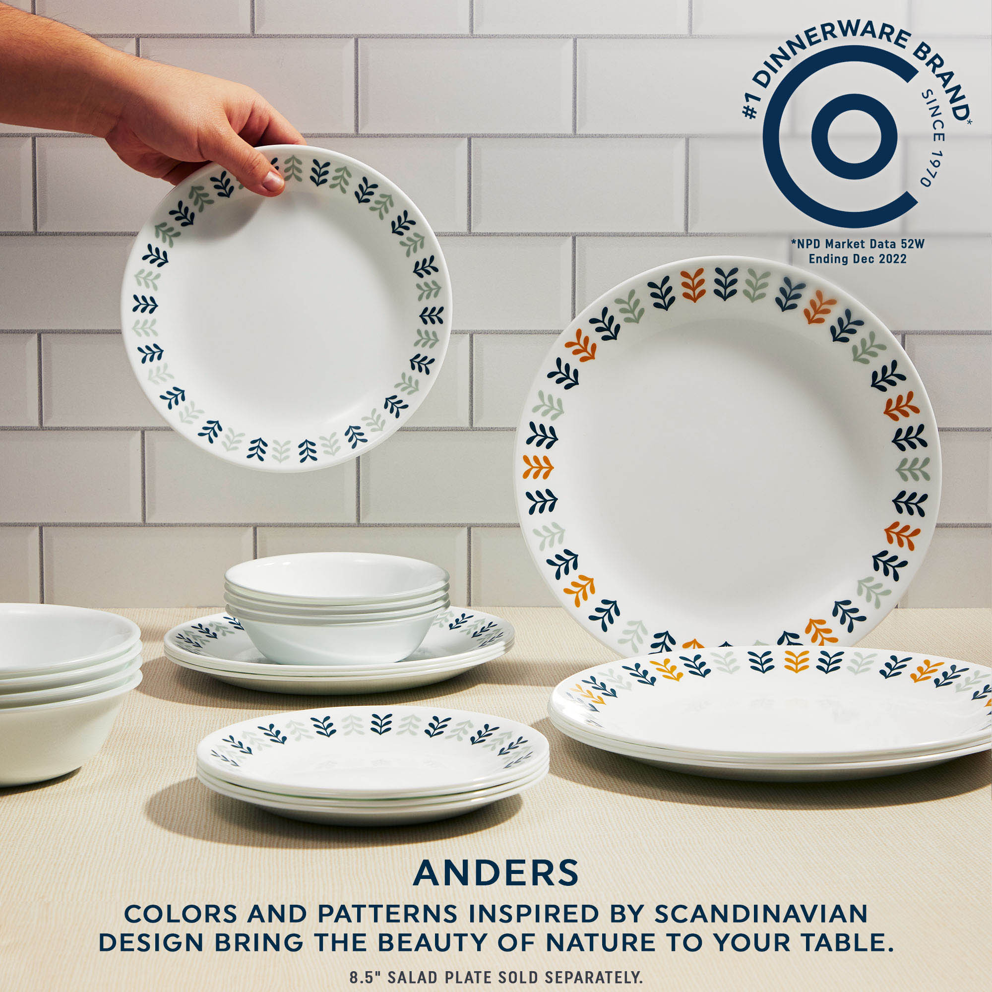 Corelle® Anders 12-Piece Glass Dinnerware Set, Service for 4