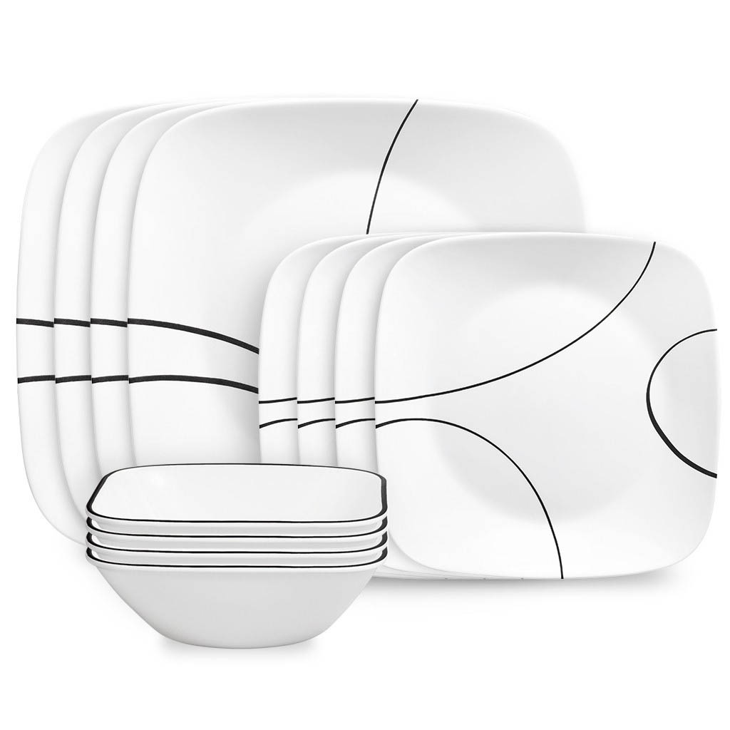 Corelle Simple Lines 12pc Dinner Set