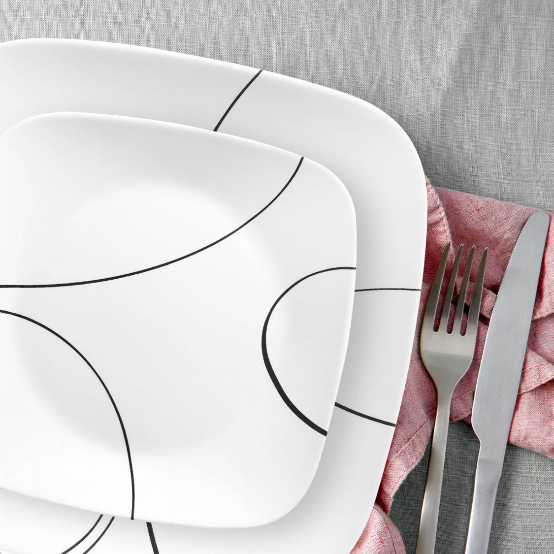 Corelle Simple Lines 12pc Dinner Set