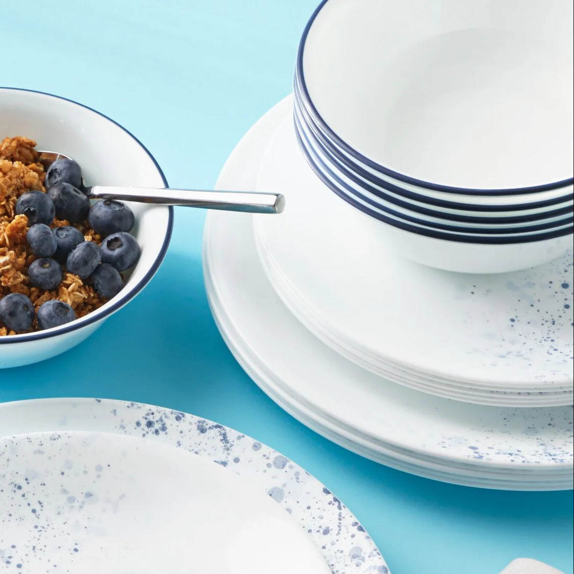 Corelle Indigo Speckle  18pc Dinner Set