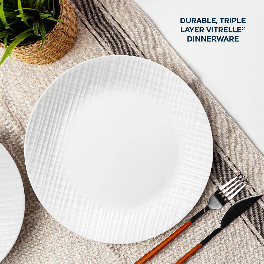 Corelle Linen Weave 16pc Dinner Set