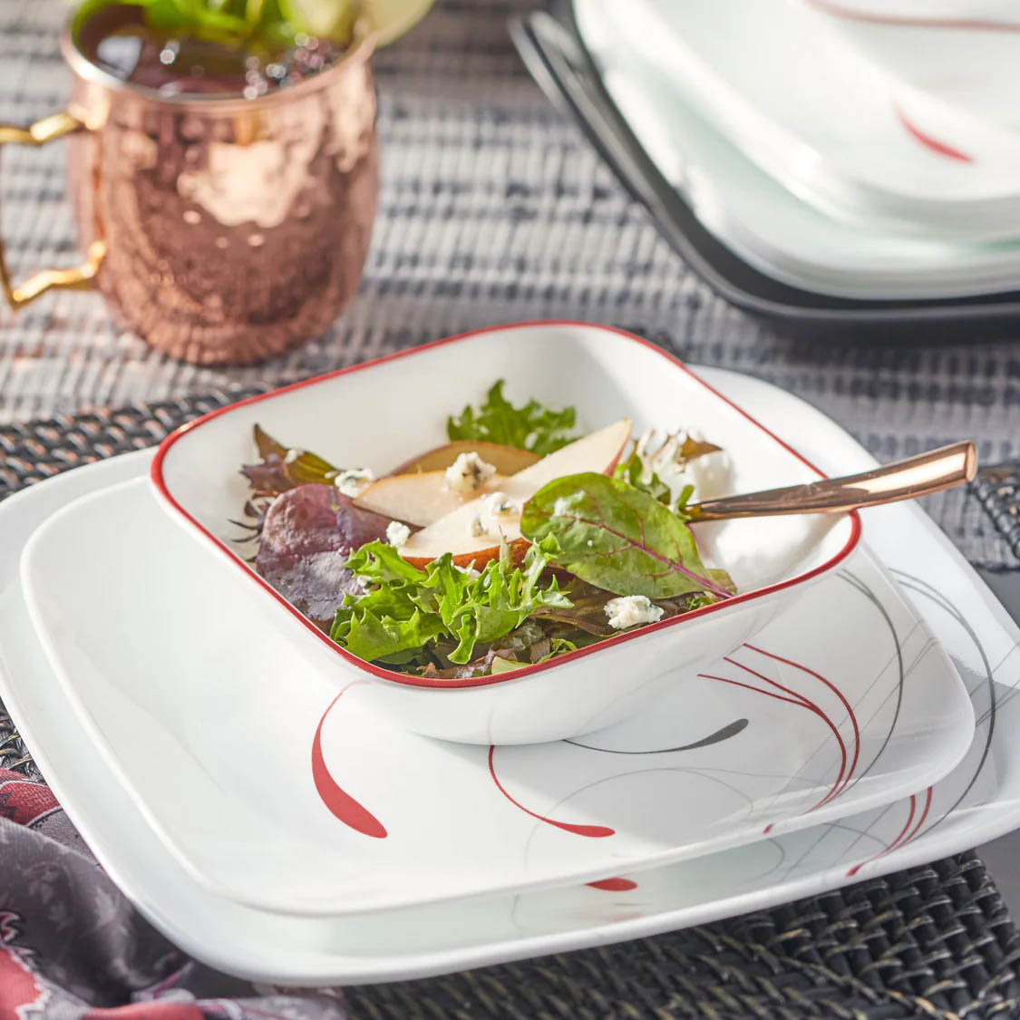 Corelle Splendor Square 16pc Dinner Set