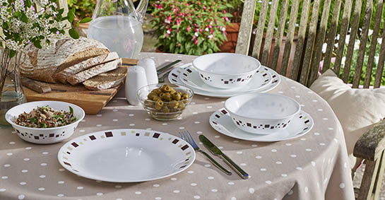Corelle Geometric 12pc Dinner Set