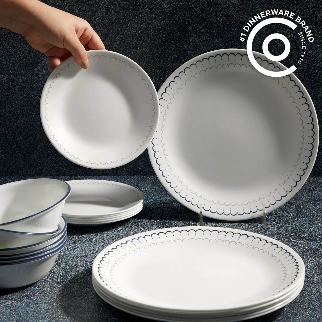 Corelle Caspian 16pc Dinner Set (No Mug)