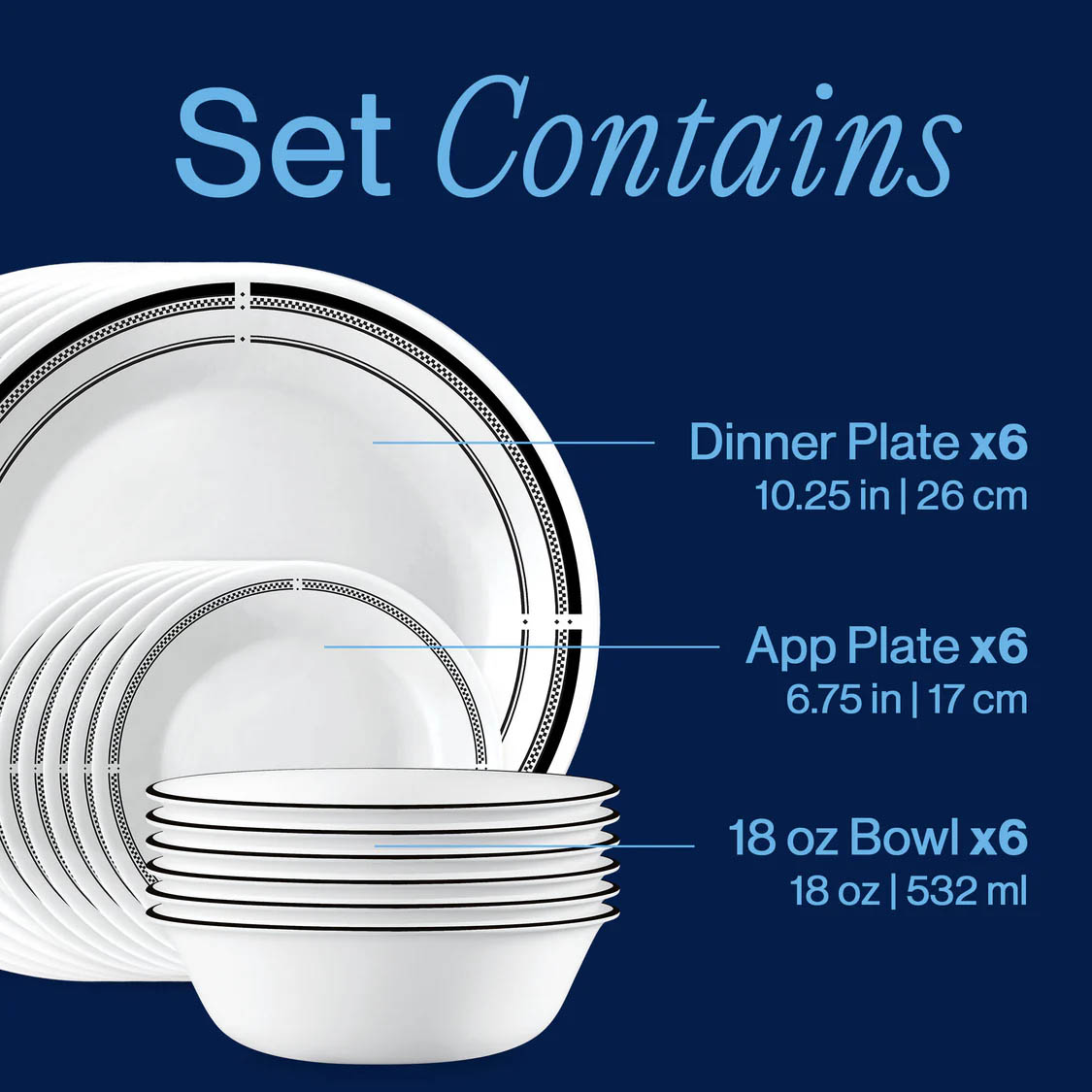 Corelle Brasserie 16pc Dinner Set (No Mug)