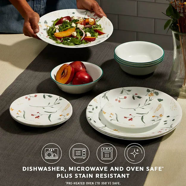 Corelle Wildflower Scatter 18pc Dinner Set