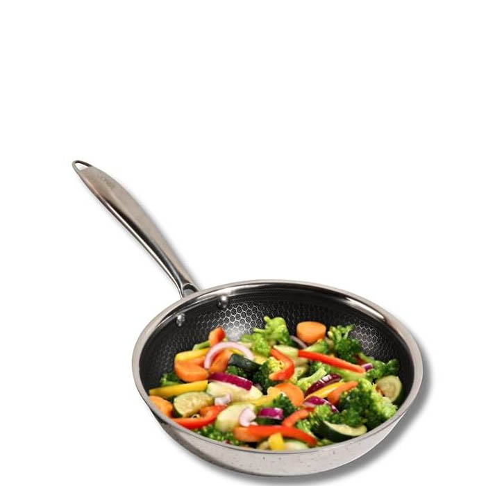 Zinel Triply Stainless Honeycomb Steel Frying Pan 28cm