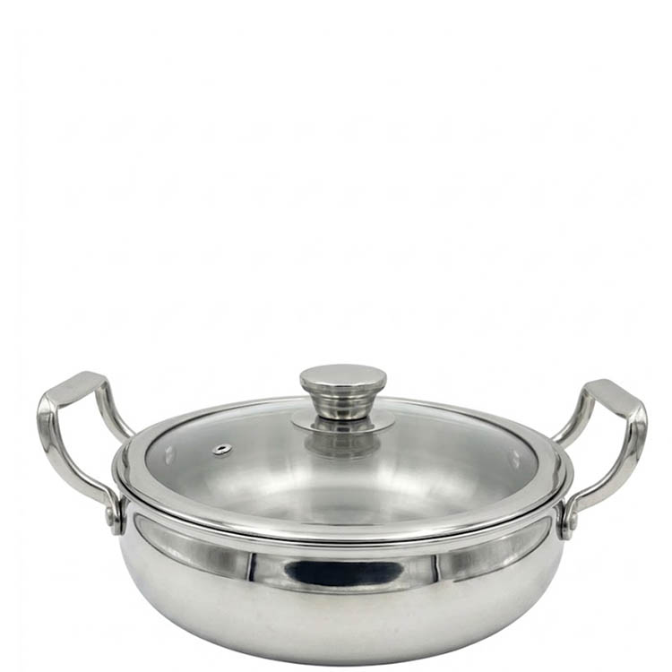 Zinel Stainless Steel Triply Biryani Bellied casserole with Glass Lid 30cm-4L