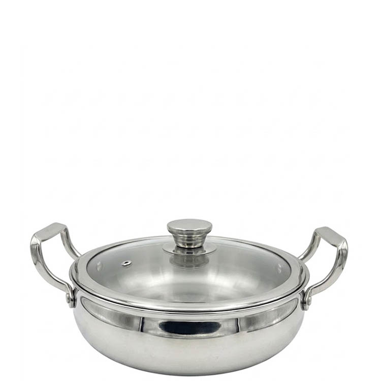 Zinel Stainless Steel Triply Biryani Pot with Glass Lid, 26cm