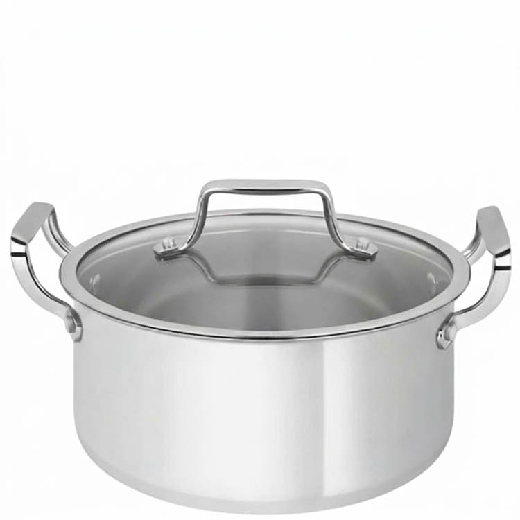 Zinel Stainless Steel Triply Casserole with Glass Lid, 36cm-17L