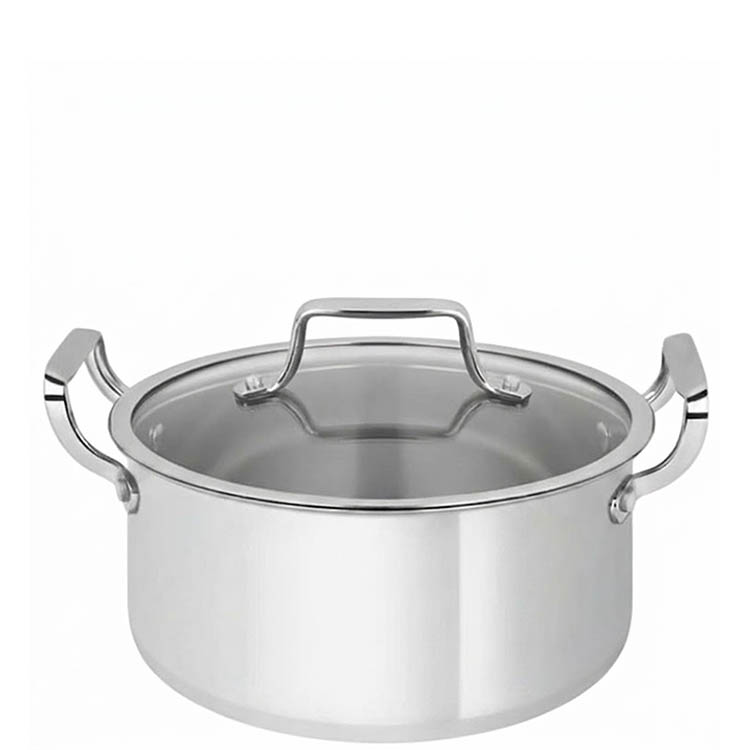 Zinel Stainless Steel Triply Casserole with Glass Lid, 32cm - 13L