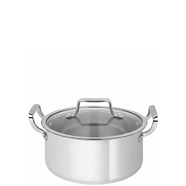 Zinel Stainless Steel Triply Casserole with Glass Lid, 20cm - 3L