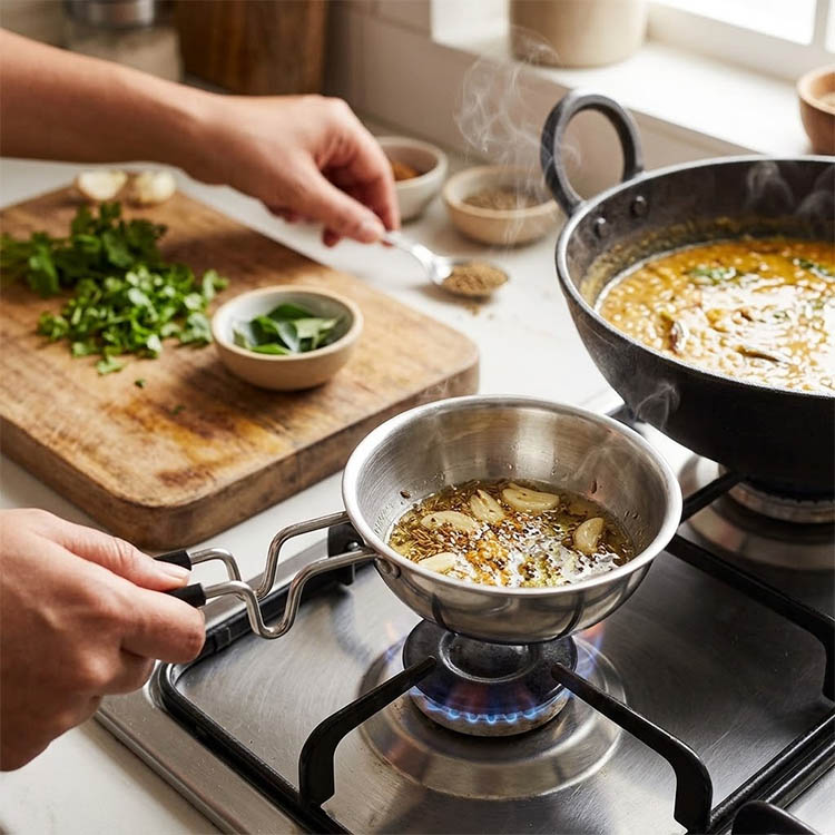 Triply Stainless Steel Tadka Pan - 40cm