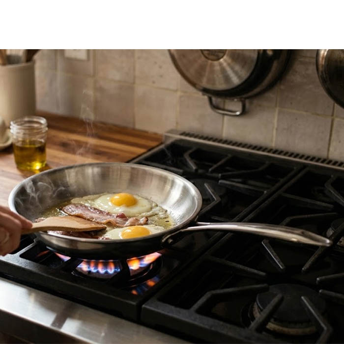 Zinel Stainless Steel Triply Frying Pan 26cm