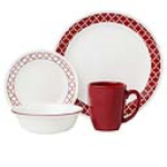 Corelle Crimson Trellis 16pc Dinner Set