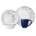 Corelle Indigo Speckle 16pc Dinner Set - 4 dinner plates, 4 luncheon plates, 4 cereal bowls and 4 stoneware mugs