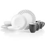 Corelle Farmstead Dark Grey 16pc Dinner Set