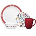 Corelle Prairie Garden Red 16pc Dinner Set