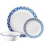Corelle Cobalt Circles 12pc Dinner Set