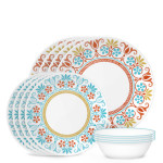 Corelle Terracotta Dreams 12pc Dinner Set - 4 Dinner Plates, 4 Luncheon Plates and 4 Cereal Bowls