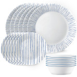 Corelle Nautical Stripes 18pc Dinner Set