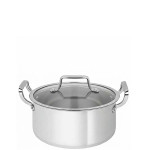 Zinel Stainless Steel Triply Casserole Pan with Glass Lid - 22cm-4L