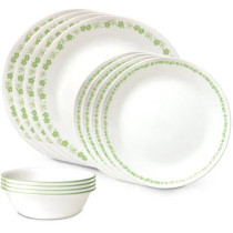 Corelle® Spring Blossom Green 12-piece Dinnerware Set, Service for 4