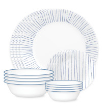Corelle Botanical Stripes 16pc Dinner Set (No Mug)