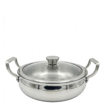 Zinel Stainless Steel Triply Biryani Bellied casserole with Glass Lid 30cm-4L