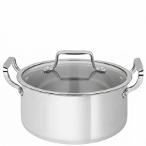 Zinel Stainless Steel Triply Casserole with Glass Lid, 36cm-17L