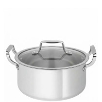 Zinel Stainless Steel Triply Casserole with Glass Lid, 32cm - 13L