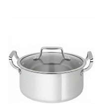 Zinel Stainless Steel Triply Casserole with Glass Lid, 26cm - 7L