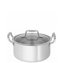 Zinel Stainless Steel Triply Casserole Pan with Glass Lid - 24cm-6L