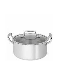 Zinel Stainless Steel Triply Casserole Pan with Glass Lid - 22cm-4L