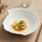 Semi Cut White deep plate 8" - 20.5 x 4.5cm