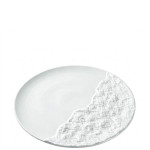 White Semi Rock plate 7.8" - 19 x 1cm