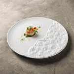 White Semi Rock plate 7.8" - 19 x 1cm
