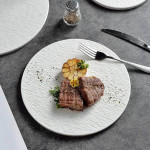 White crinkled platter 10" - 25 x 1cm
