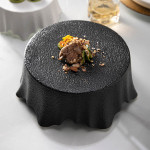 Matt Black mini table platter 7.5" - 18.5 x 15.5 x 7.5cm