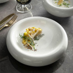 White ring bowl 10" - 25.5 x 7cm